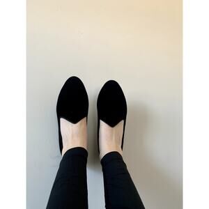 Birdies The Heron Black Velvet Loafers Size 8